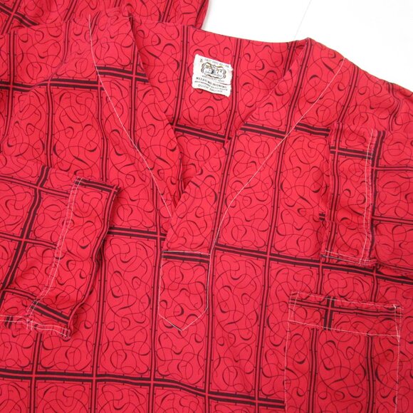 Mens 60s Pajama Set Pullover Shirt Elastic Pant Mid Century Tiki Rockabilly - Picture 14 of 16